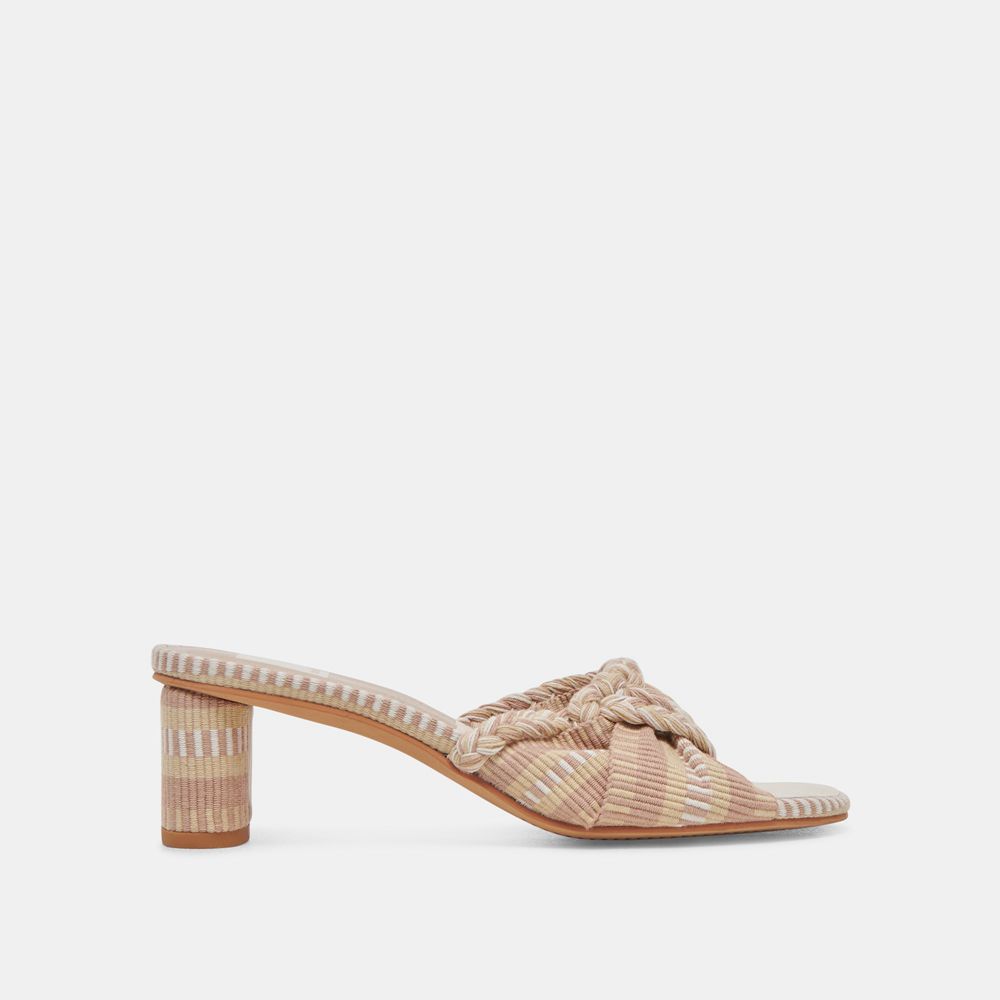 Dolce Vita Dallie Woven Women Heels Beige / White | US-798210RVN