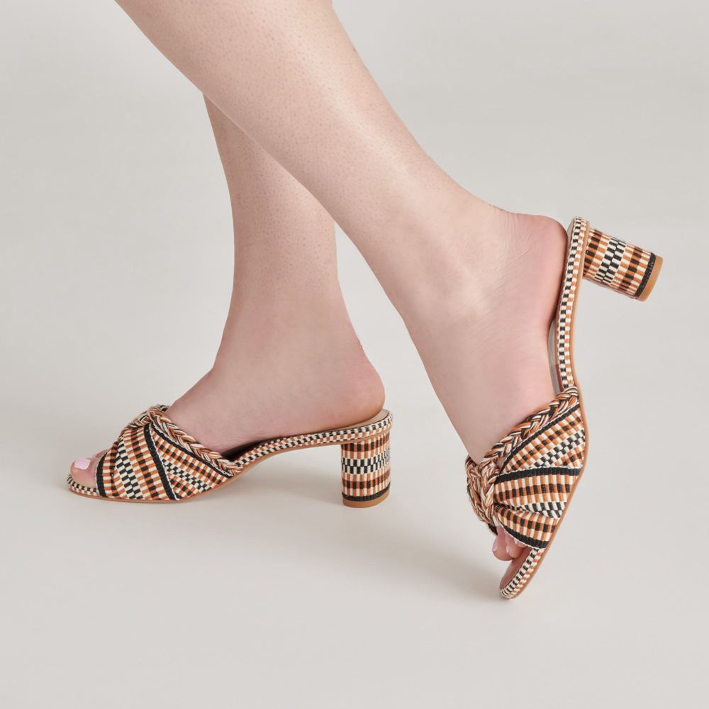 Dolce Vita Dallie Woven Women Heels Brown / Black / White | US-304791HFR