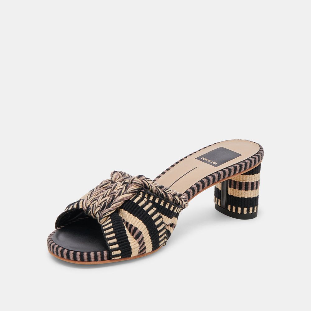 Dolce Vita Dallie Woven Women Heels Sandals Black | US-126978SVZ