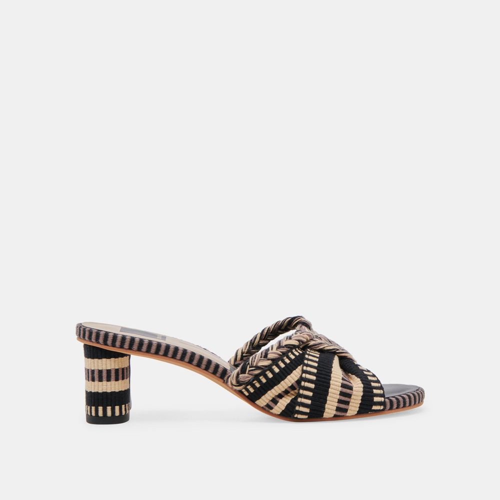 Dolce Vita Dallie Woven Women Heels Sandals Black | US-126978SVZ