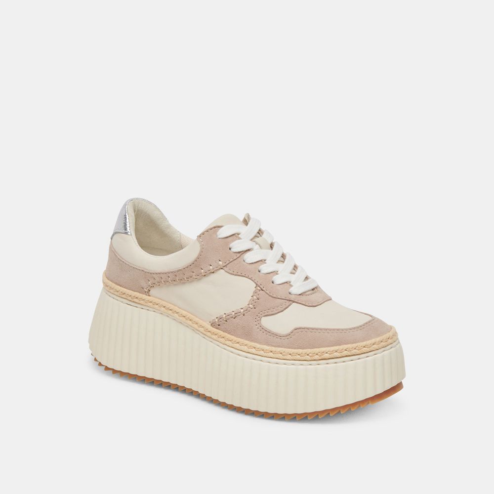 Dolce Vita Dandi Leather Women Sneakers Beige / Multicolor | US-968237GDV