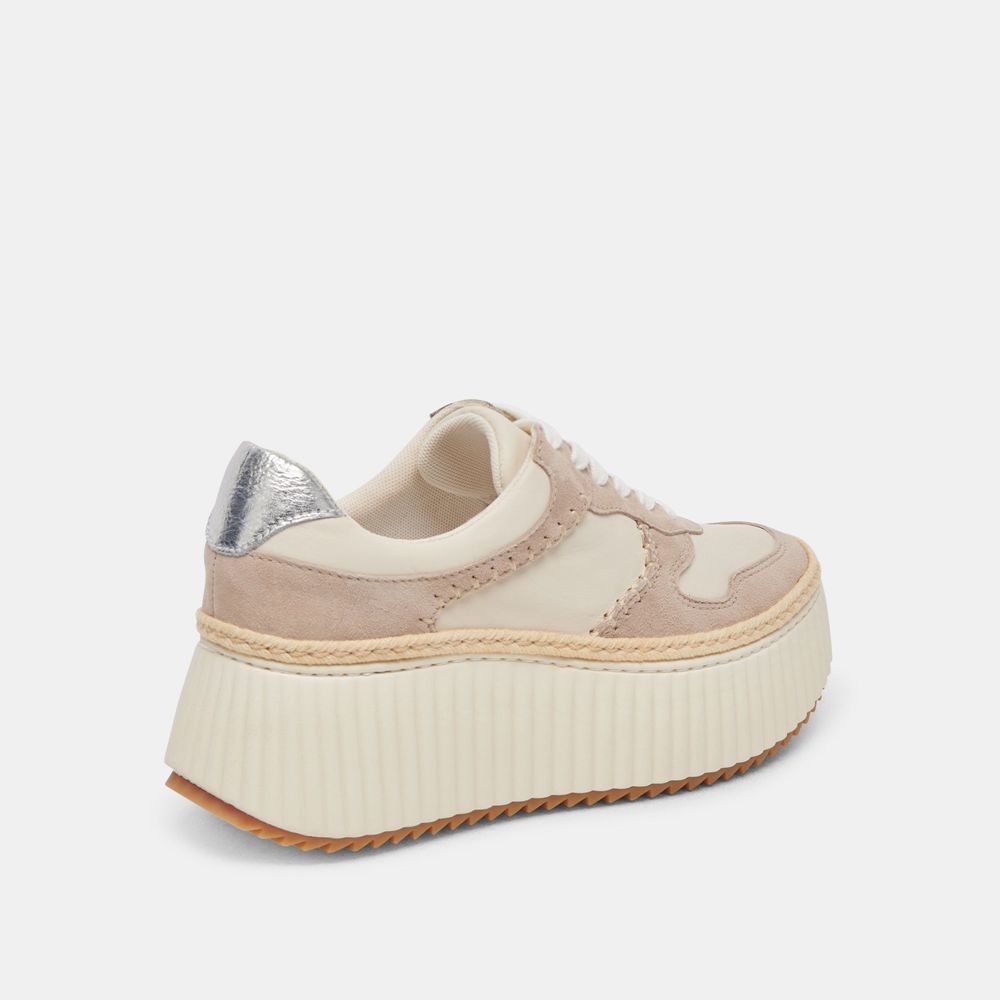 Dolce Vita Dandi Leather Women Sneakers Beige / Multicolor | US-968237GDV