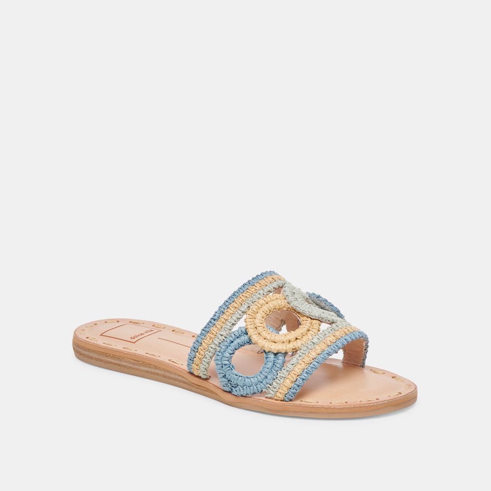 Dolce Vita Dany Raffia Women Sandals Blue | US-371560ZIM