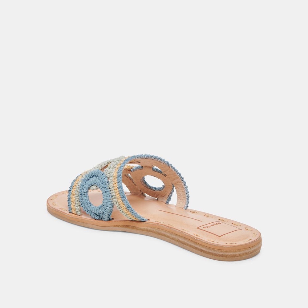 Dolce Vita Dany Raffia Women Sandals Blue | US-371560ZIM