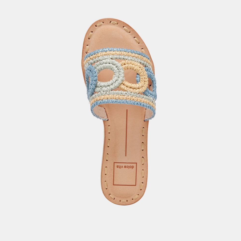 Dolce Vita Dany Raffia Women Sandals Blue | US-371560ZIM