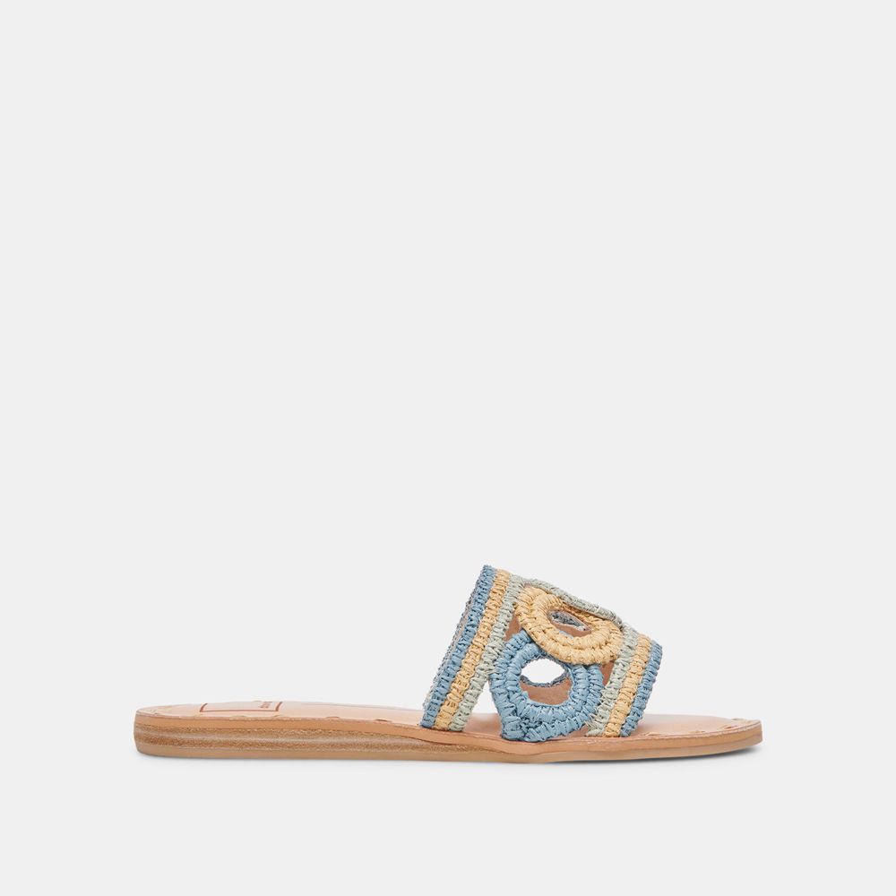 Dolce Vita Dany Raffia Women Sandals Blue | US-371560ZIM