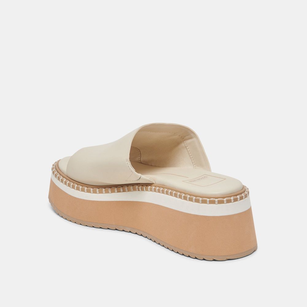 Dolce Vita Darcel Leather Women Sandals Cream | US-270931ISR