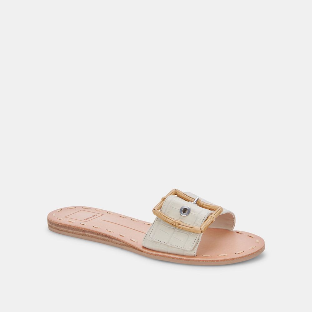 Dolce Vita Dasa Leather Women Sandals Beige / White | US-751294VSU