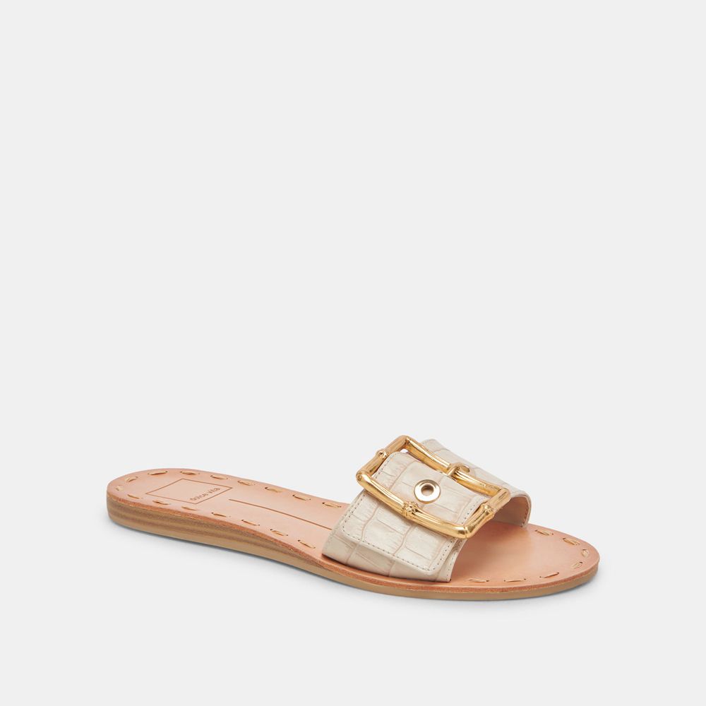 Dolce Vita Dasa Leather Women Sandals Cream | US-295170FOU