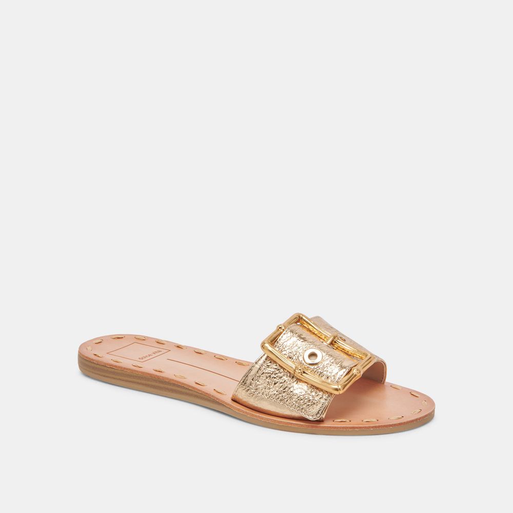 Dolce Vita Dasa Leather Women Sandals Gold | US-926413URS