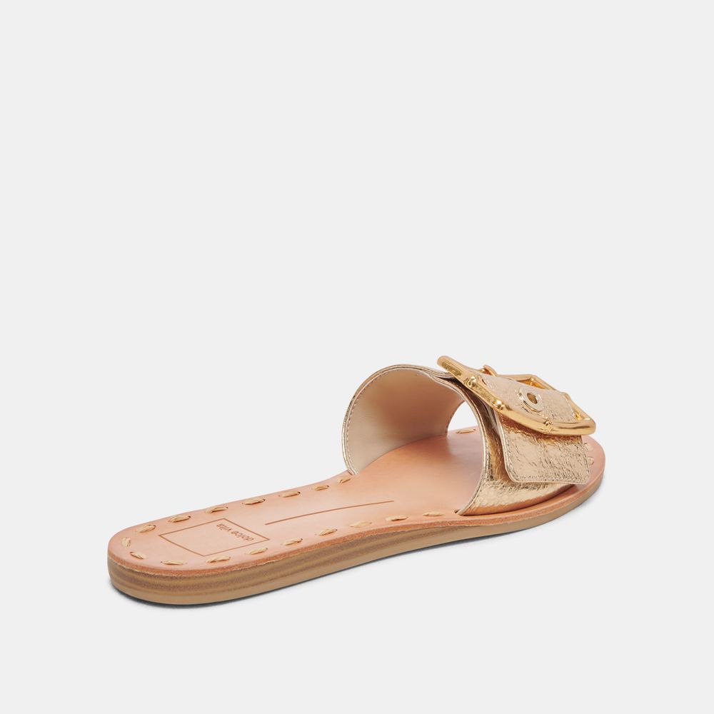 Dolce Vita Dasa Leather Women Sandals Gold | US-926413URS