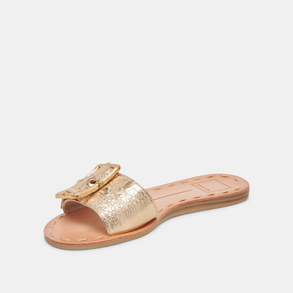 Dolce Vita Dasa Leather Women Sandals Gold | US-926413URS