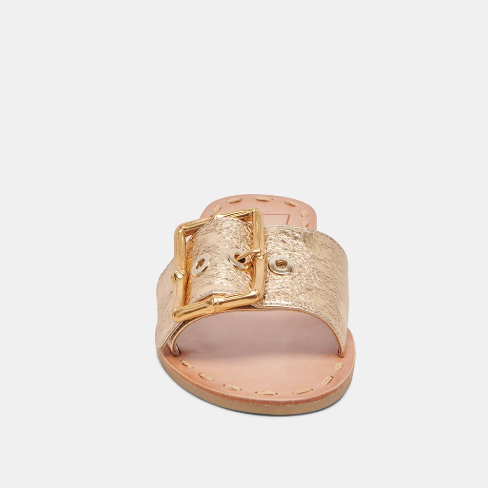 Dolce Vita Dasa Leather Women Sandals Gold | US-926413URS