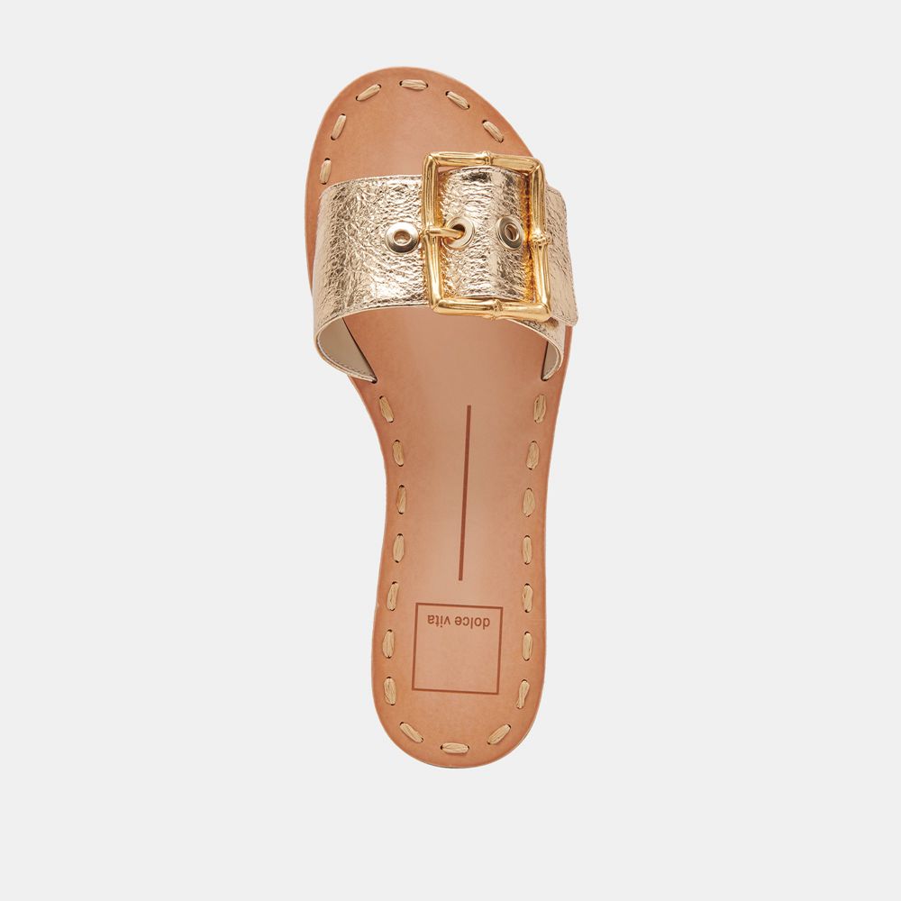 Dolce Vita Dasa Leather Women Sandals Gold | US-926413URS