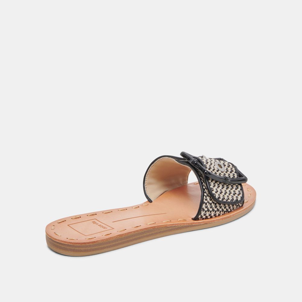 Dolce Vita Dasa Raffia Women Sandals Black | US-512938PNX