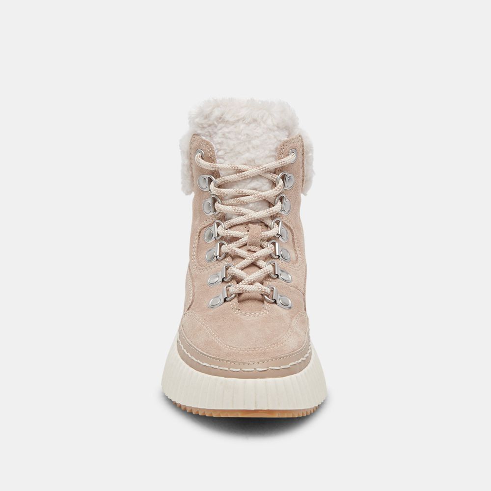 Dolce Vita Debbie Plush Suede Women Sneakers Beige | US-657298IMA