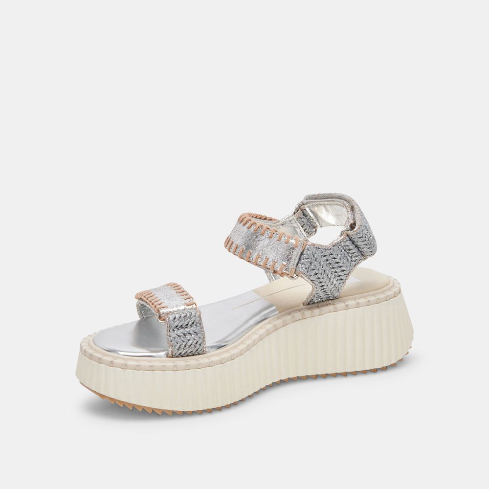 Dolce Vita Debra Leather Women Sandals Silver | US-837026EWZ