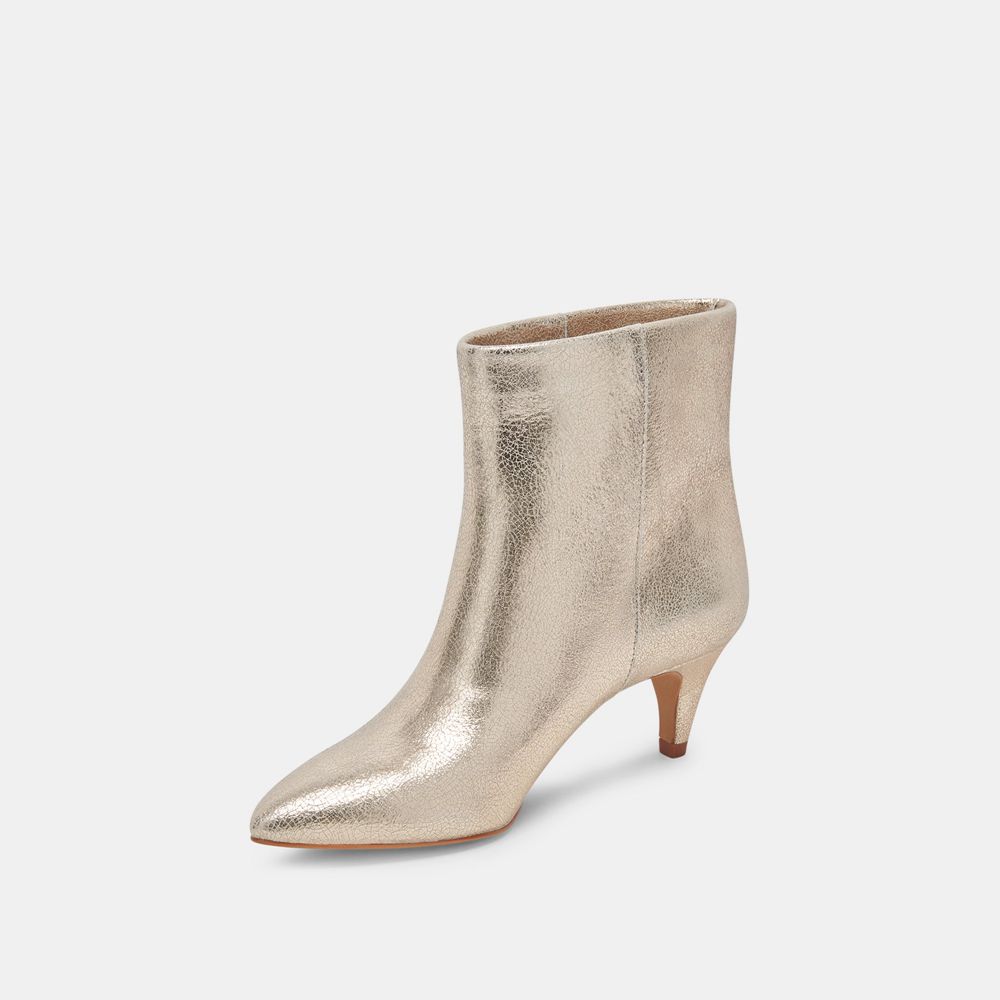 Dolce Vita Dee Wide Leather Women Booties Platinum | US-135684LZP