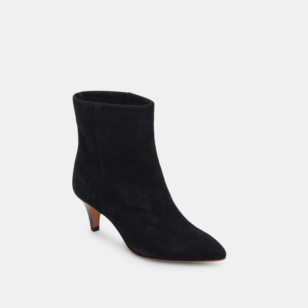 Dolce Vita Dee Wide Suede Women Booties Black | US-359462MUZ