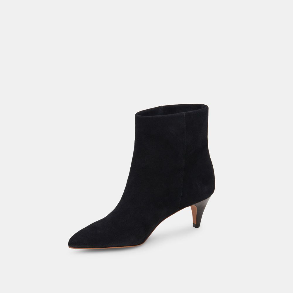 Dolce Vita Dee Wide Suede Women Booties Black | US-359462MUZ