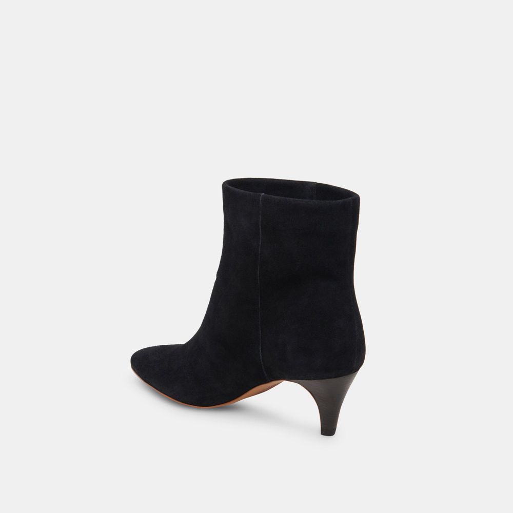 Dolce Vita Dee Wide Suede Women Booties Black | US-359462MUZ