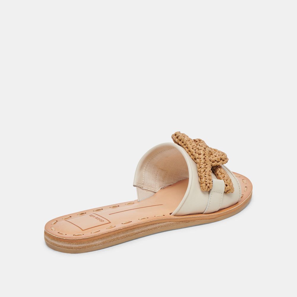 Dolce Vita Desa Leather Women Sandals Cream | US-645073YNG