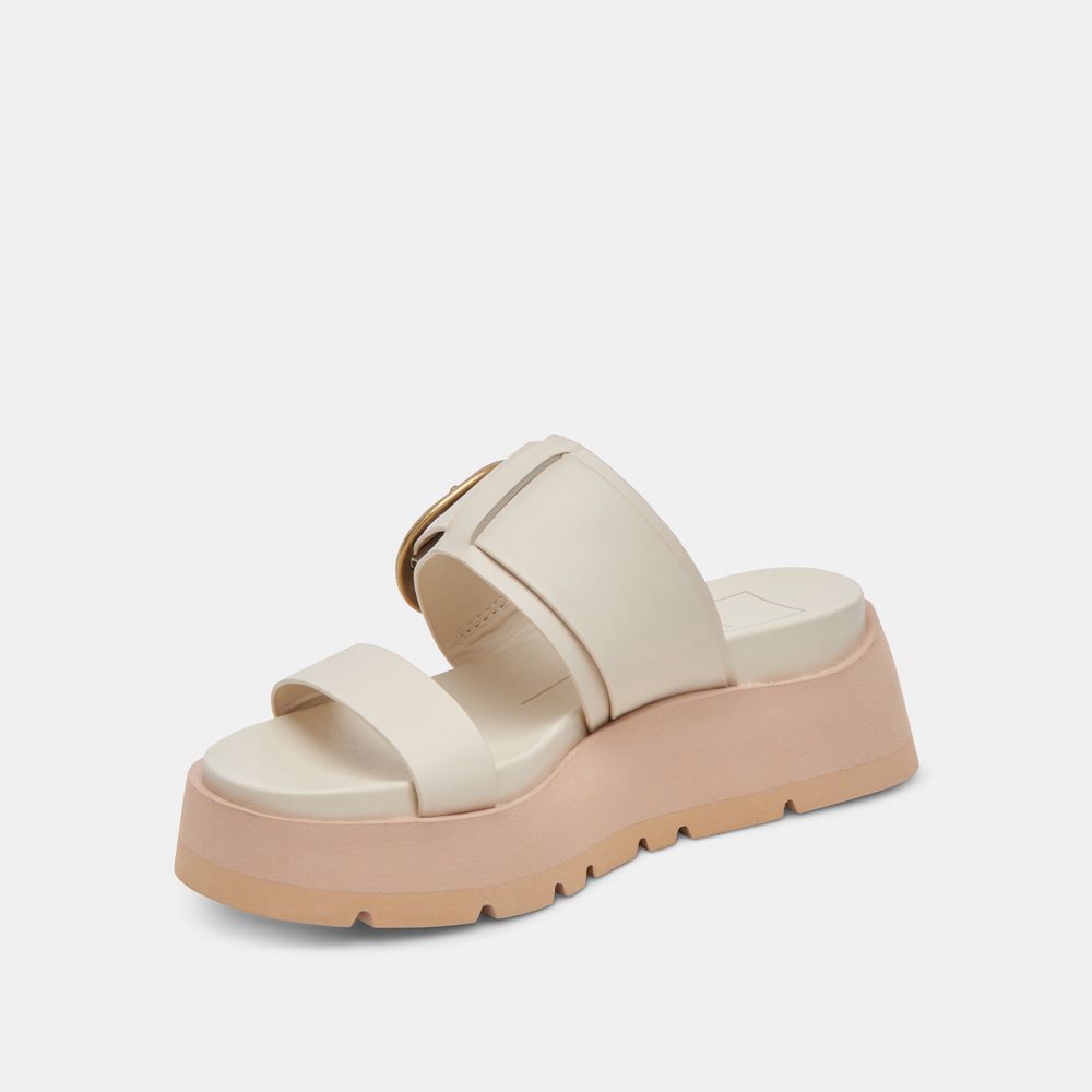 Dolce Vita Dex Leather Women Sandals Cream | US-430892NOM