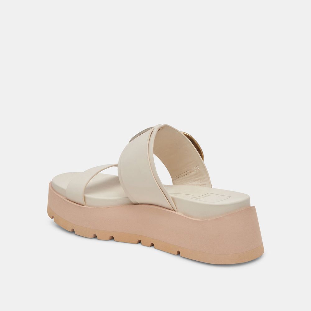 Dolce Vita Dex Leather Women Sandals Cream | US-430892NOM