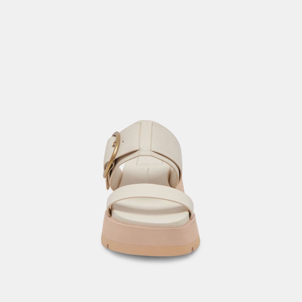 Dolce Vita Dex Leather Women Sandals Cream | US-430892NOM