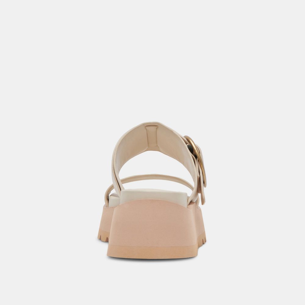 Dolce Vita Dex Leather Women Sandals Cream | US-430892NOM