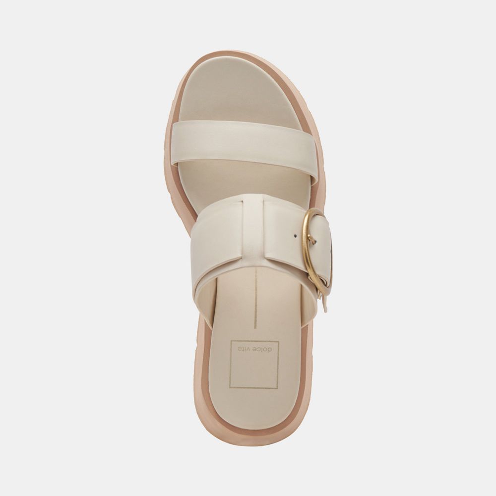 Dolce Vita Dex Leather Women Sandals Cream | US-430892NOM