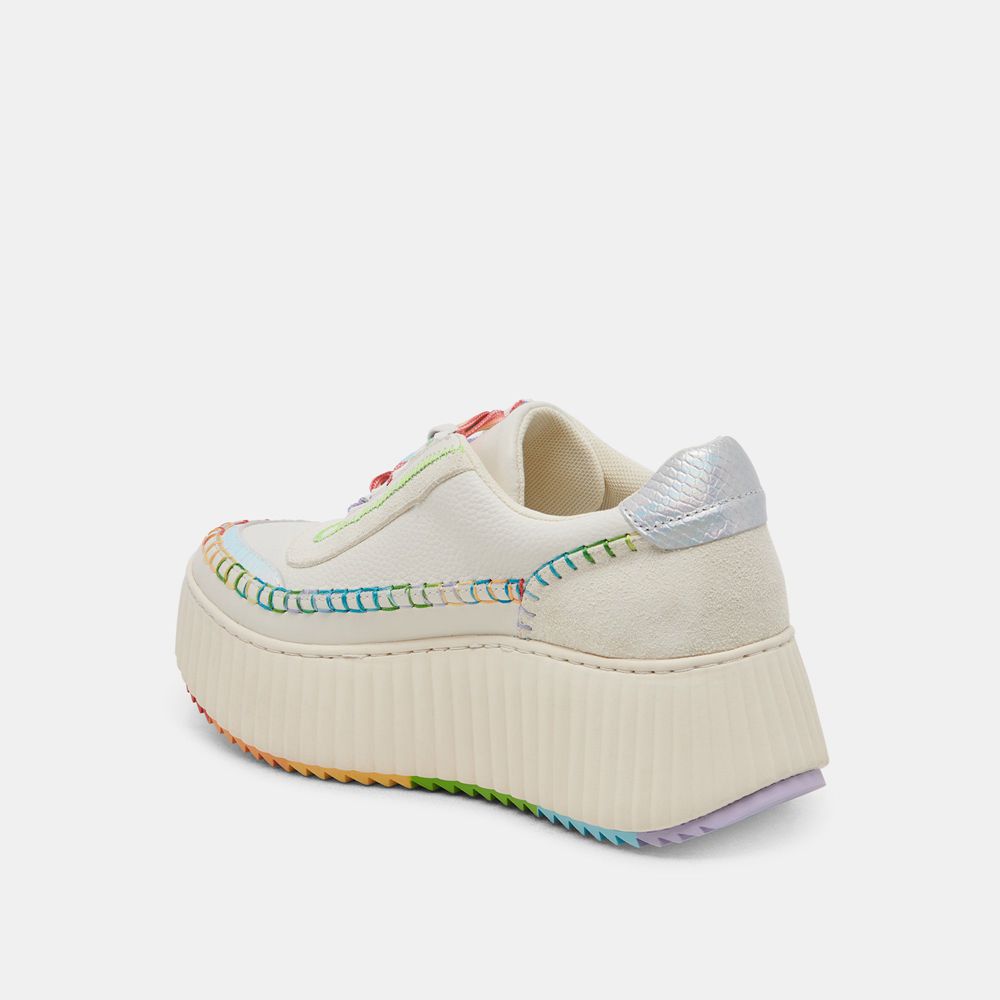 Dolce Vita Dolen Pride Leather Women Sneakers White / Multicolor | US-279136KBU