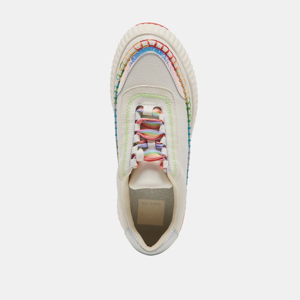 Dolce Vita Dolen Pride Leather Women Sneakers White / Multicolor | US-279136KBU