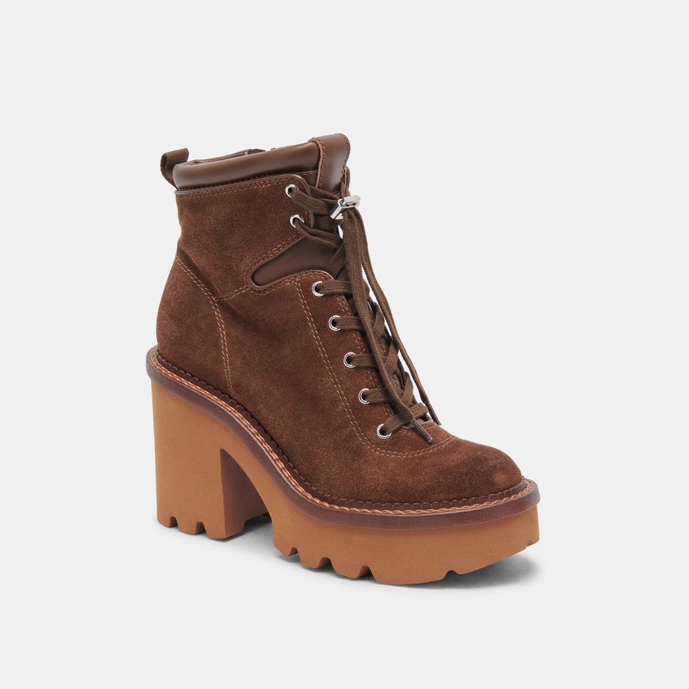 Dolce Vita Dommie Suede Women Boots Dark Brown | US-935628VPY