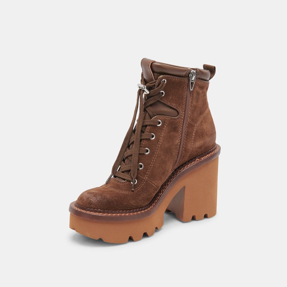 Dolce Vita Dommie Suede Women Boots Dark Brown | US-935628VPY