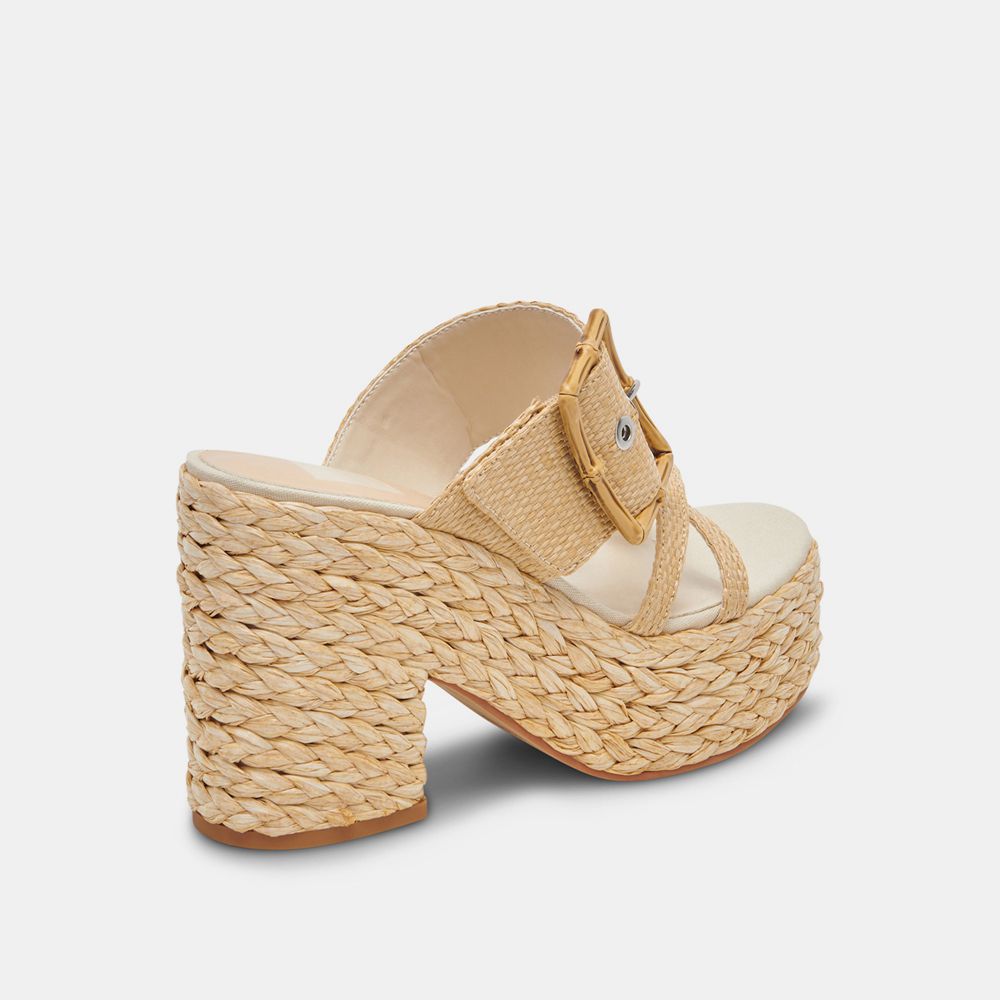 Dolce Vita Edwina Raffia Women Heels Light Brown | US-249071QCT