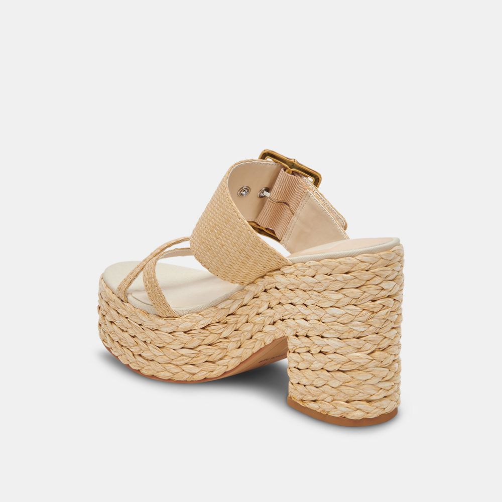 Dolce Vita Edwina Raffia Women Heels Light Brown | US-249071QCT