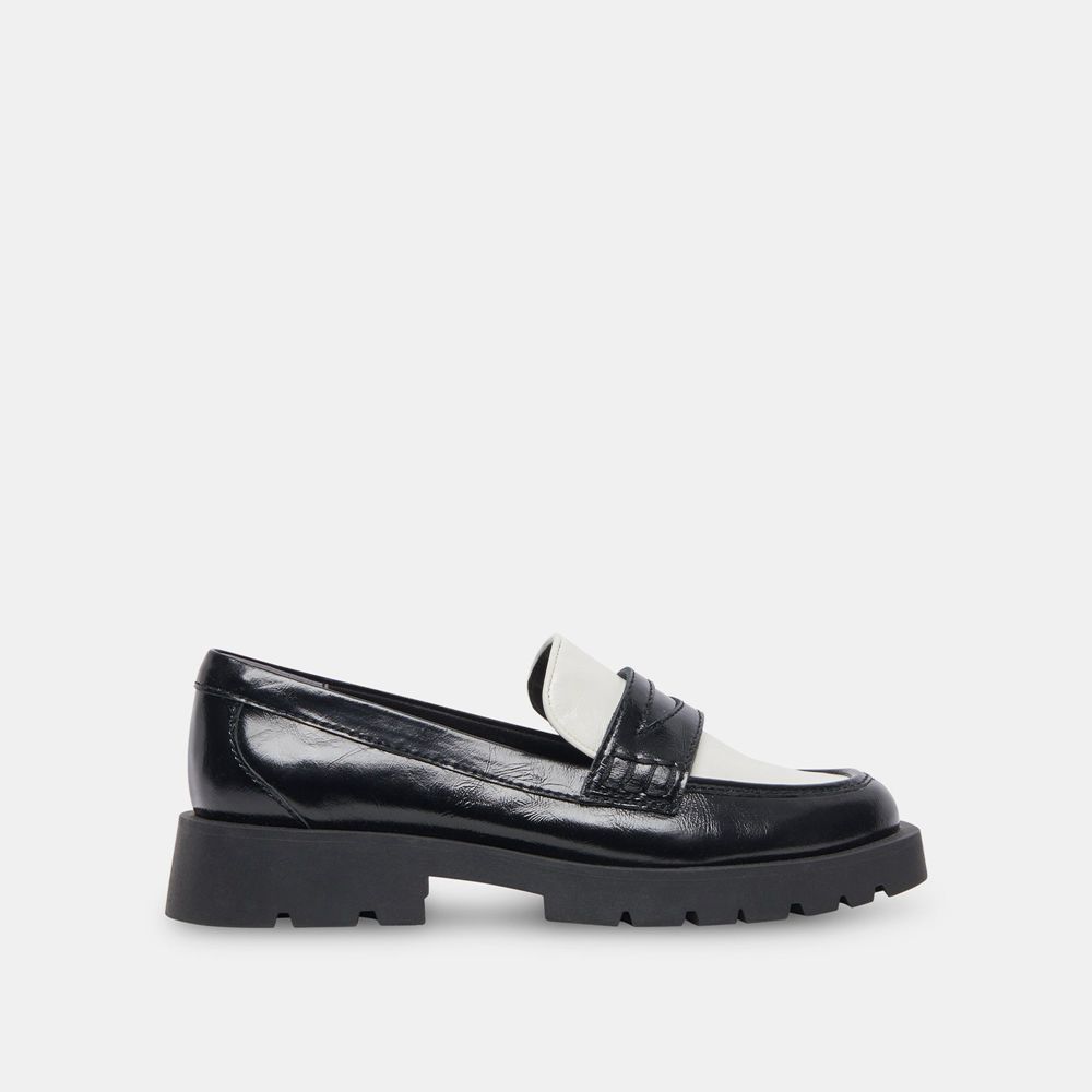 Dolce Vita Elias Crinkle Patent Women Flats Black | US-725143GZK