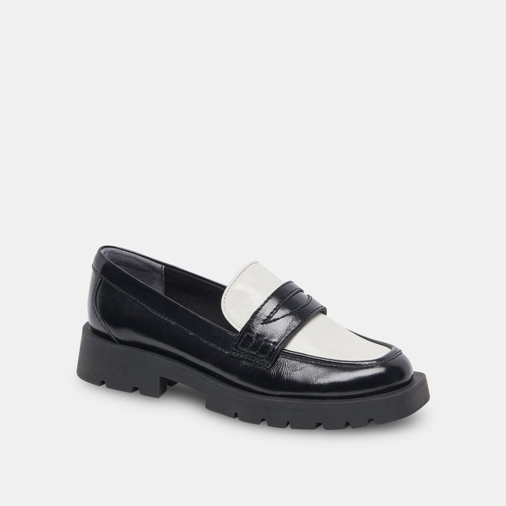 Dolce Vita Elias Crinkle Patent Women Flats Black | US-725143GZK