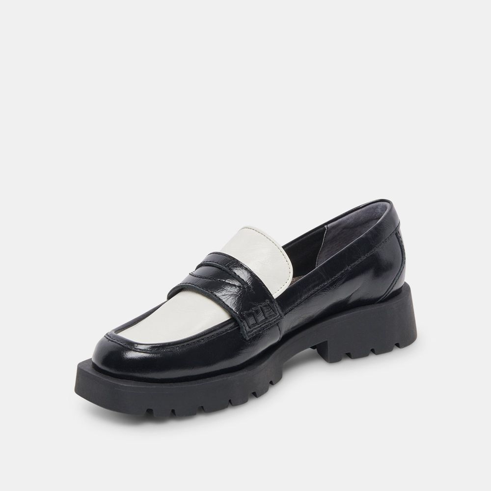 Dolce Vita Elias Crinkle Patent Women Flats Black | US-725143GZK