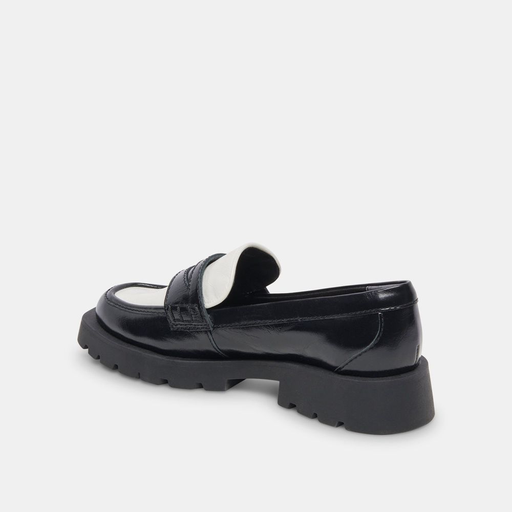 Dolce Vita Elias Crinkle Patent Women Flats Black | US-725143GZK