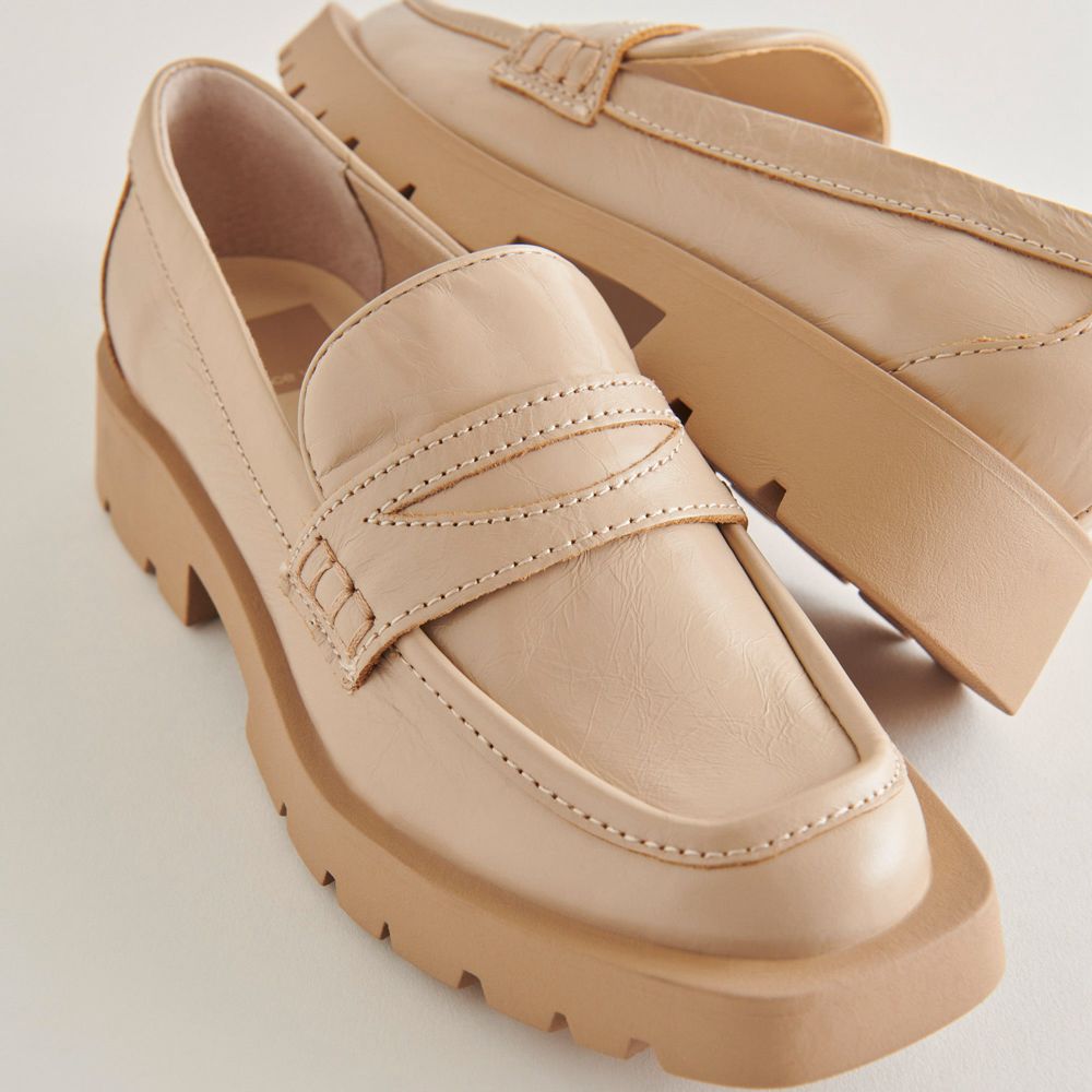 Dolce Vita Elias Crinkle Patent Women Flats Beige | US-196743XMZ