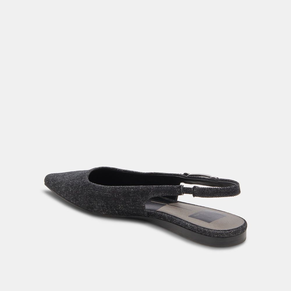 Dolce Vita Elley Denim Women Flats Black | US-853104IXA