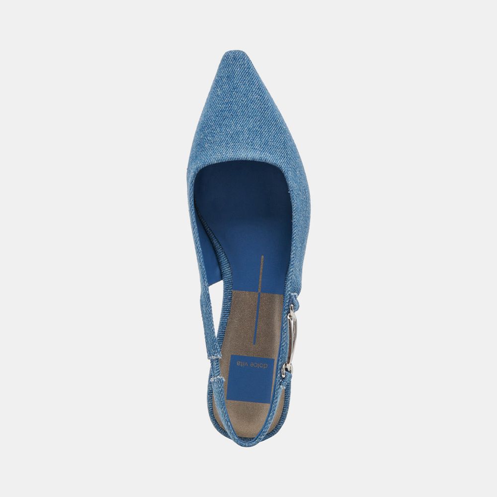 Dolce Vita Elley Denim Women Flats Blue | US-087325CUB