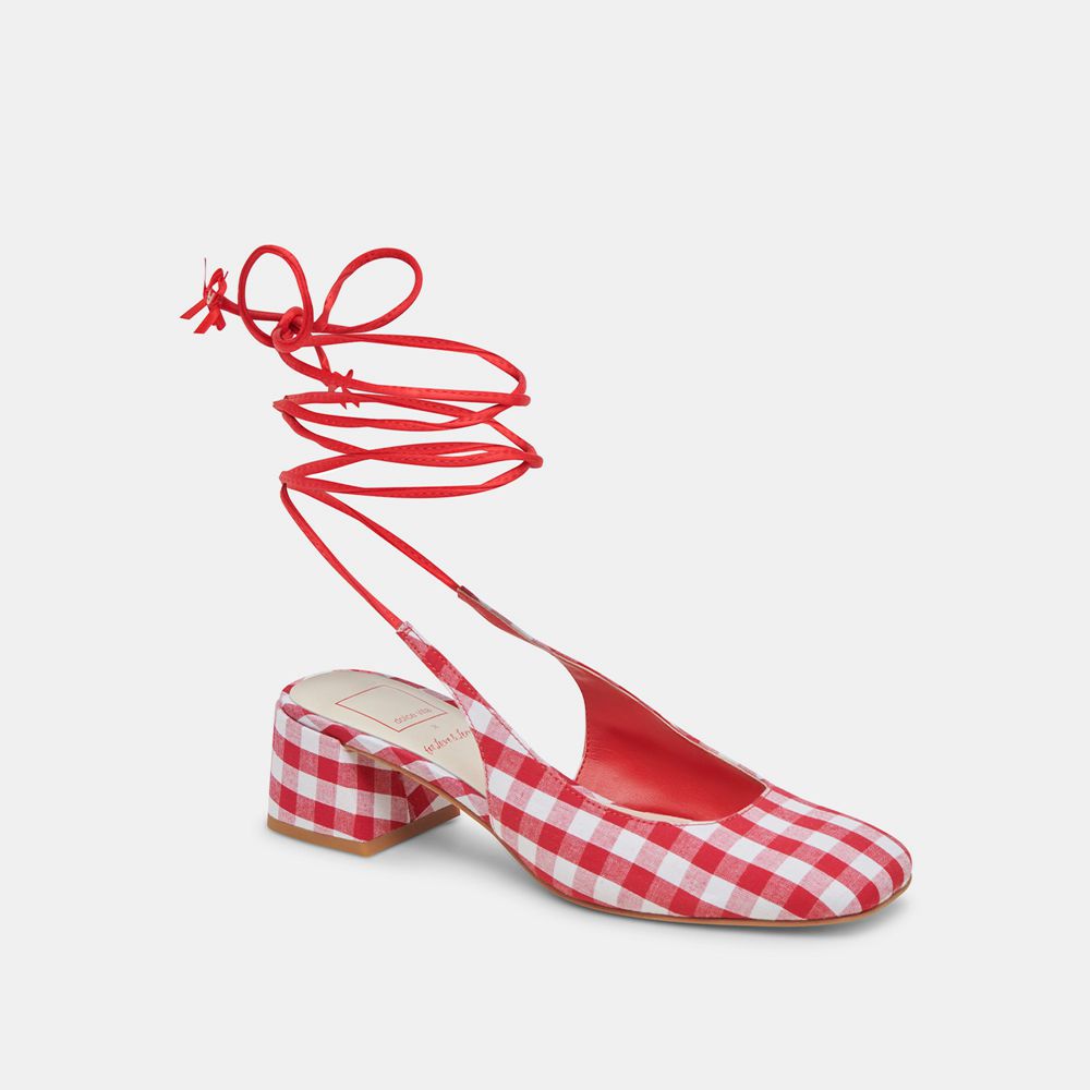 Dolce Vita Elodie Women Heels White / Red | US-342506FHG