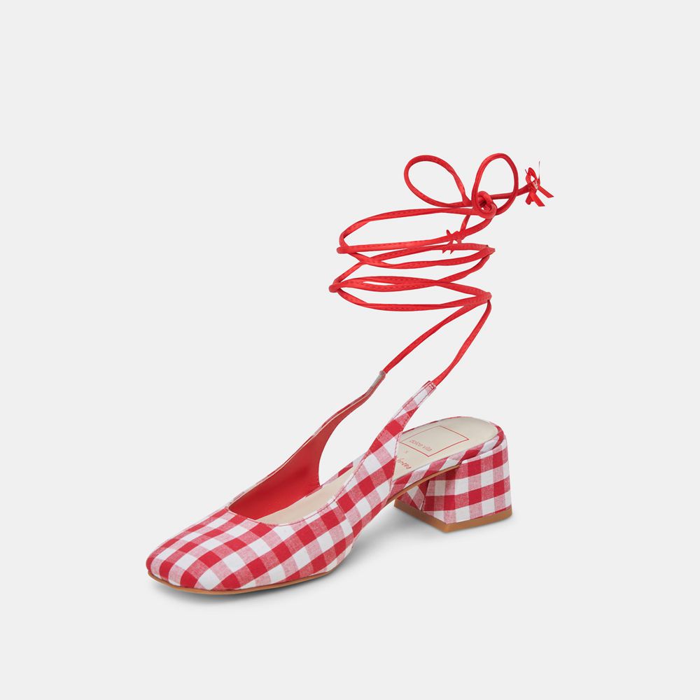 Dolce Vita Elodie Women Heels White / Red | US-342506FHG