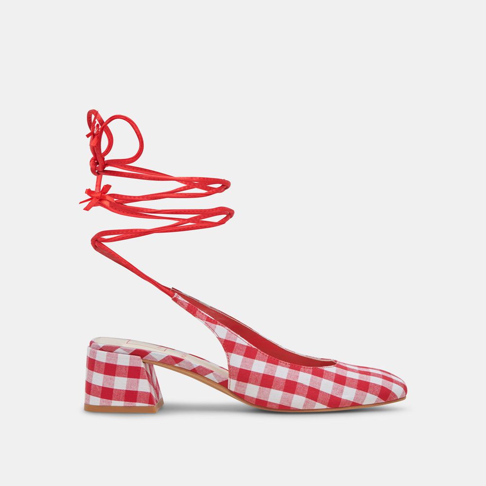 Dolce Vita Elodie Women Heels White / Red | US-342506FHG