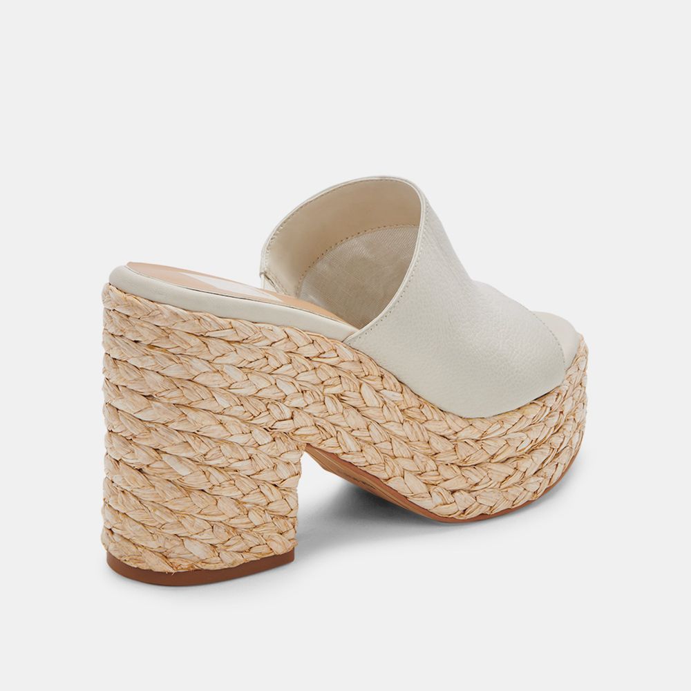 Dolce Vita Elora Leather Women Heels Cream | US-791302OHE