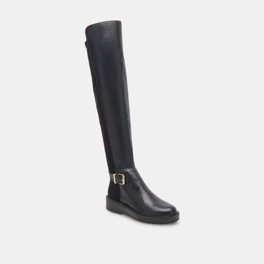 Dolce Vita Ember Leather Women Boots Black | US-296574JPZ