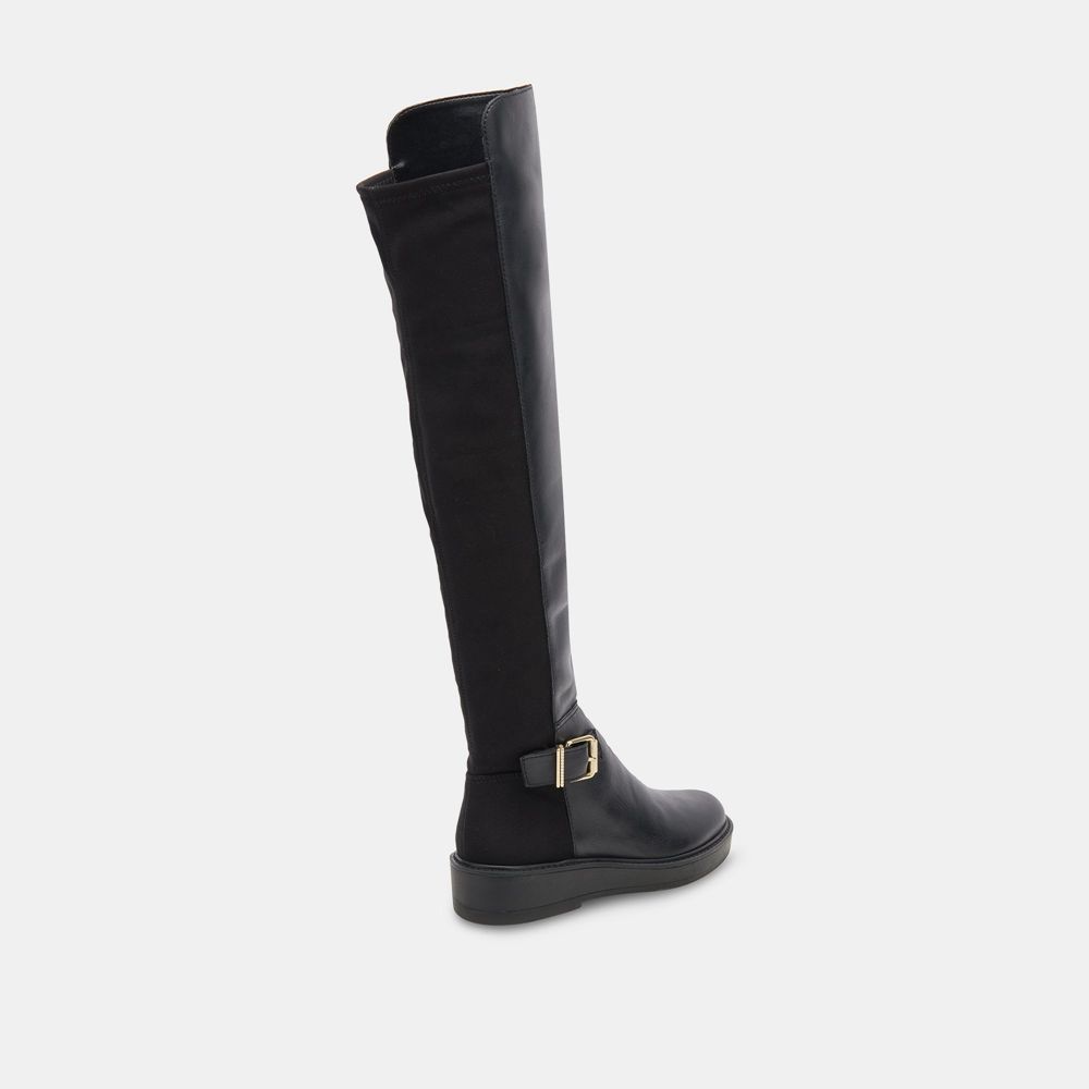 Dolce Vita Ember Leather Women Boots Black | US-296574JPZ